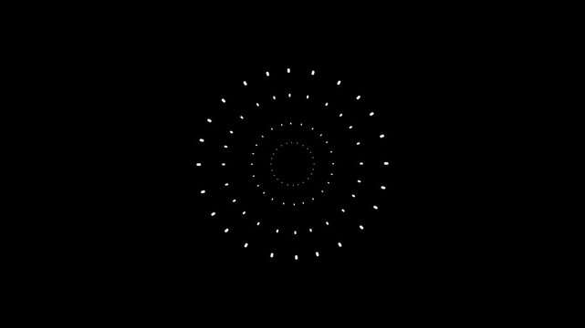 Vibrant circle burst firework explosion animation with fast moving glowing lines, elegant spark trails, and effects on black backdrop, Luminous ideal for high impact intros and event visuals in 4K.