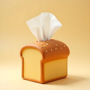 Perched quaintly on a windowsill or nestled on a cozy kitchen shelf, the whimsical tissue box takes the delightful form of a loaf of bread &mdash; a charming illusion that invites a double-take