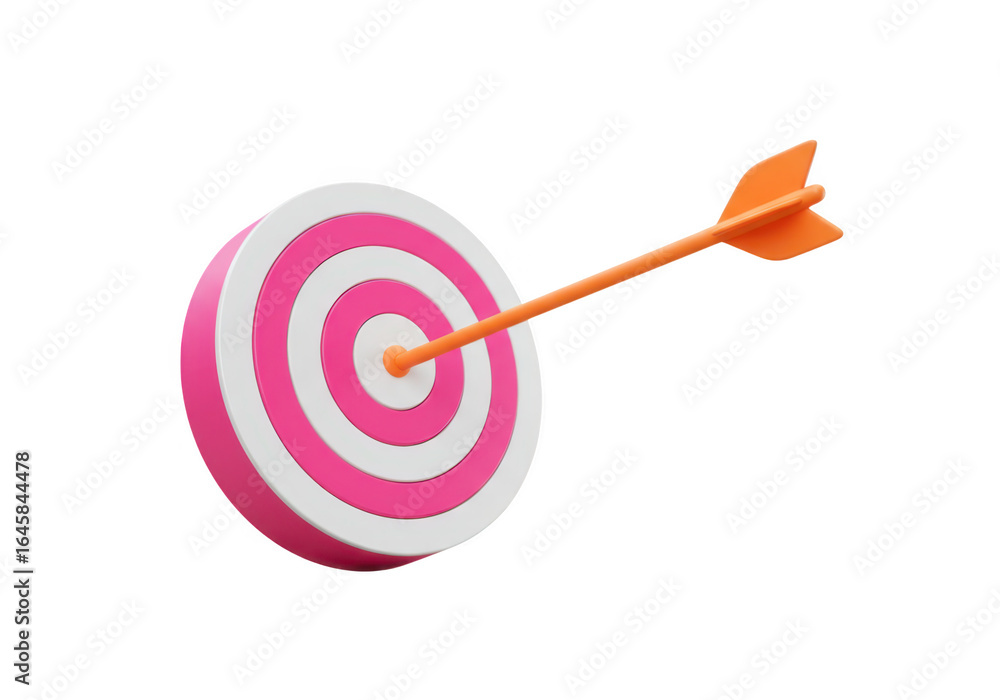 Poster target with arrow isolated on transparent background