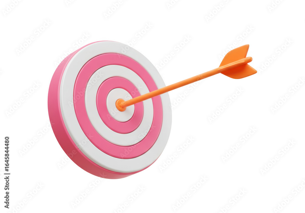 Poster target with arrow isolated on transparent background