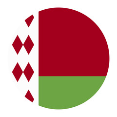 Belarus national flag isolated on white. Official red and green with traditional white-red ornament pattern, simple flat design. Vector clipart or icon for Belarusian events and news illustration