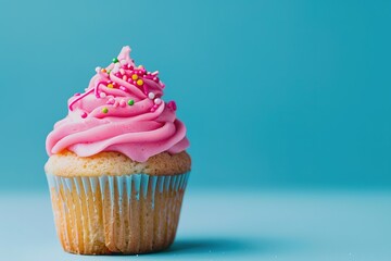 Pink cupcake sprinkles sweet treat dessert