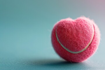 Pink tennis ball heart shape love
