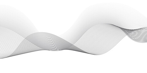 Abstract white and grey lines for website, banner and brochure, Curve flow motion illustration, wave line background.