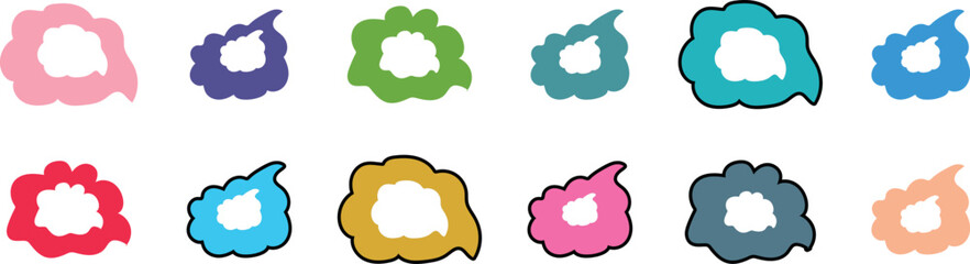 Smooth Rounded Organic Form Pack Featuring  Colourful Blends and Modern Flowing Style in White Background

