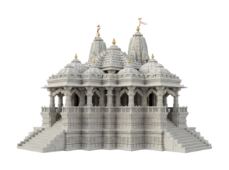 Intricate temple architecture india 3d model detailed aesthetic viewpoint cultural heritage representation. Cut out png