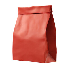 3D Cartoon style Red paper bag isolated on a transparent background