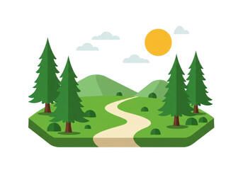 Nature scene isolated on transparent background