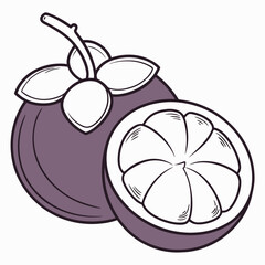 Fresh Fruit Vector Illustration in Minimal Art Style