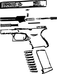 vector illustration of a gun