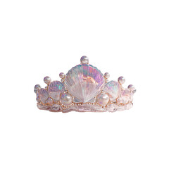 Iridescent Seashell and Pearl Tiara Crown