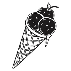 black and white cartoon illustration