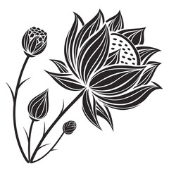 black and white floral design