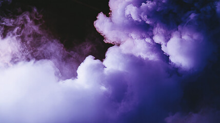 Ethereal purple smoke swirling against a dark backdrop, creating a mystical atmosphere
