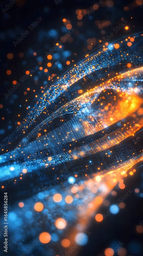 Aufkleber abstract wallpaper of a digital data stream with tech patterns