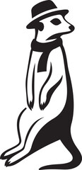 Meerkat with hat and scarf, Cute wildlife animal vector