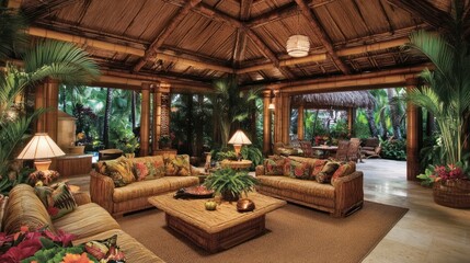 Obraz premium Tropical interior living area