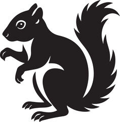 Black squirrel illustration, Woodland rodent vector