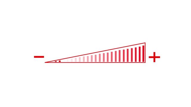 animation sound volume with black background. Animation of speaker volume with alpha channel, Speaker volume down and up animation. speaker volume with alpha channel. 4k motion video.