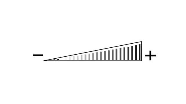 Animation of speaker volume with alpha channel, Speaker volume down and up animation. speaker volume with alpha channel. animation sound volume with black background. 4k motion video.