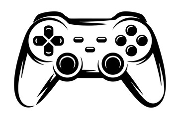 Modern game controller silhouette vector gaming gamepad icon