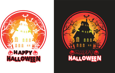 Naklejka premium Happy halloween minimal t shirt design