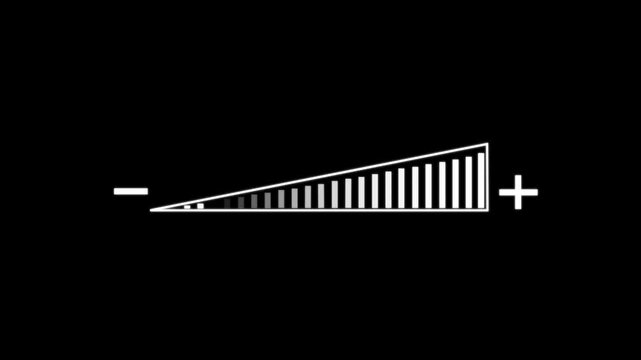 animation sound volume with black background. Animation of speaker volume with alpha channel, Speaker volume down and up animation. speaker volume with alpha channel. 4k motion video.