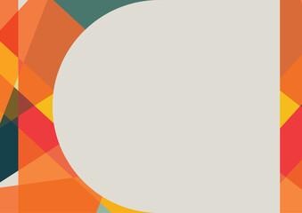 Abstract Geometric Background with Colorful Overlapping Shapes and Large Copy Space