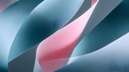 Obraz premium Abstract design with overlapping, translucent shapes of various shades of blue and pink.