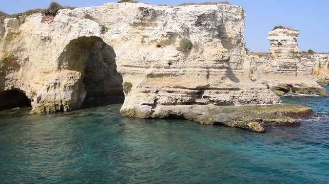 cliff , arch  and sea