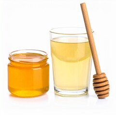 Honey and a drink, side-by-side