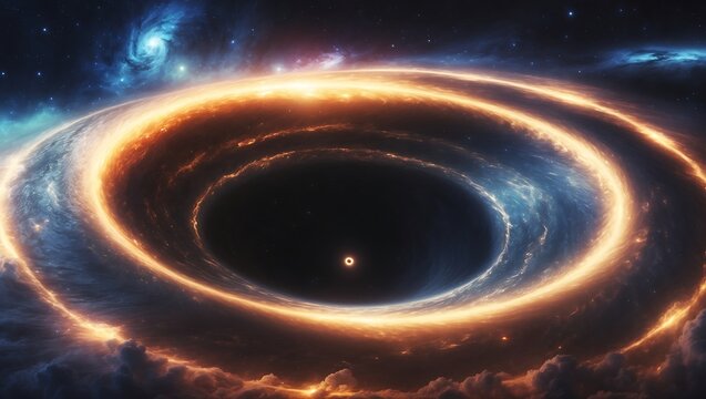 Vibrant accretion disk surrounds a mysterious black hole in deep space