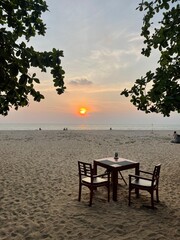 Sunset Beach Dining Table in Koh Chang, Thailand