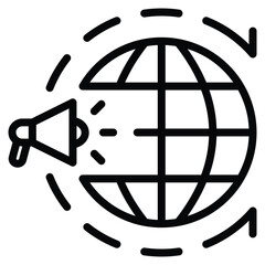 Unlimited Market Reach Icon Line Vector Illustration