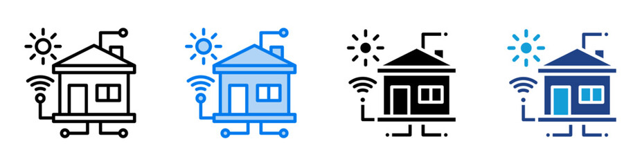 Smart home icon set multiple style collection