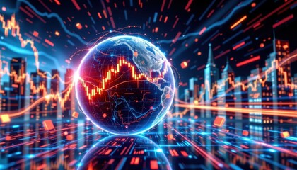 Futuristic Global Stock Market Visualization