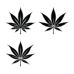 marijuana leaf silhouette vector set,marijuana leaf icons