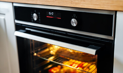 The food is baked in the oven.