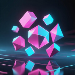 Background design, abstract geometric blocks, 3d render
