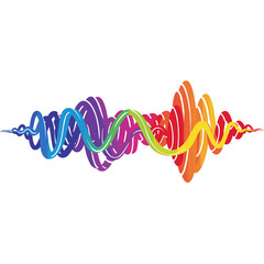Colorful sound wave graphic illustration in vibrant rainbow hues  