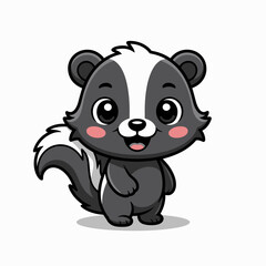 Obraz premium Cute cartoon badger character illustration, adorable design
