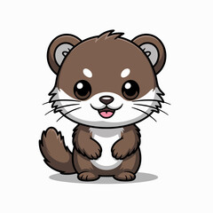 Cute cartoon animal character with big eyes
