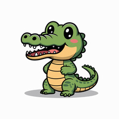 Fototapeta premium Cute cartoon crocodile character illustration