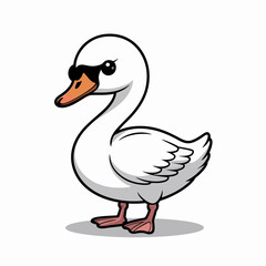 Obraz premium Cute cartoon duck with sunglasses, illustration