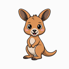Cute cartoon kangaroo character illustration