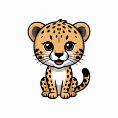 Cute cartoon leopard character illustration