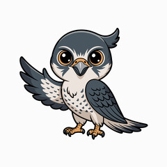 Cute cartoon owl with wings spread