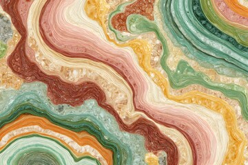 Abstract multi-colored marble pattern, creating a unique and organic flowing design. The image showcases a harmonious blend of various hues, creating a sense of elegance and sophistication.