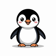 Obraz premium Cute cartoon penguin character illustration