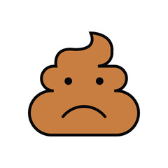 Brown feces with eye and mouth icon